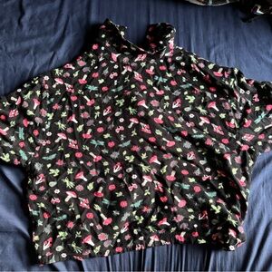 Hot Topic Black mushroom Button Down Shirt